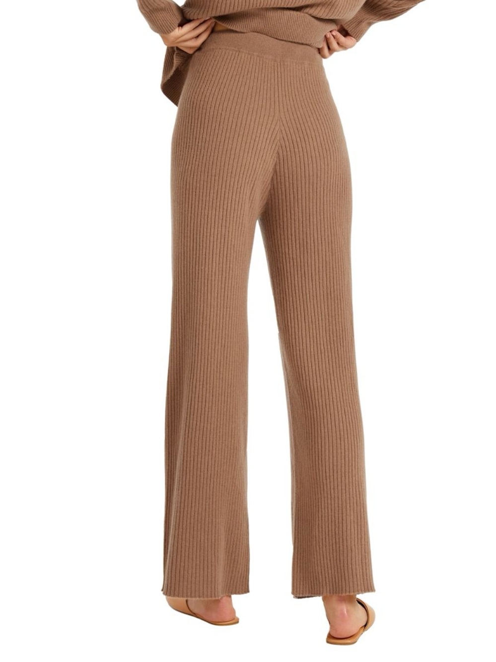 LILYSILK | Women’s Ribbed Pure Cashmere Wide Leg Pants